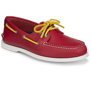 Authentic Original Flag Day 2-Eye Boat Shoe - Red-White-Yellow Lace